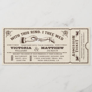 Avec Cette Invitation De Billet De Mariage Vintage