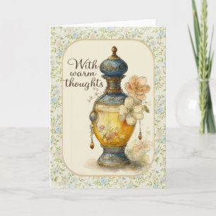 Avec de Chaleureuses Pensées   Carte de Vœux Flora