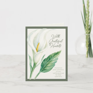 Avec des cœurs reconnaissants Calla Lily Memorial 