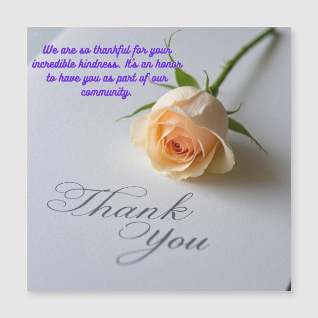 Avec des remerciements sincères (Devant)