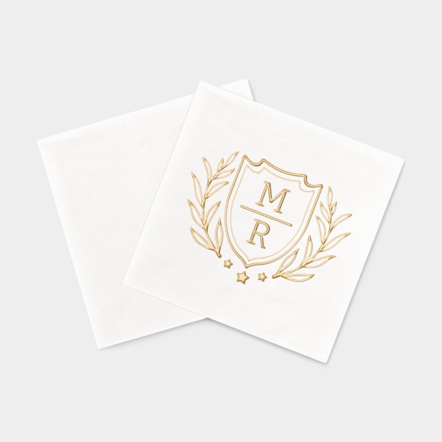 Avec Dorure Serviettes à l'étampe Foil de style rétro à fleurs (Verso)