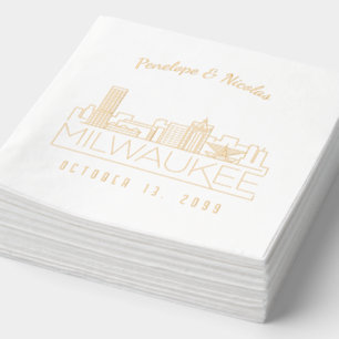 Avec Dorure Serviettes de Mariage Milwaukee à huile d'or perso