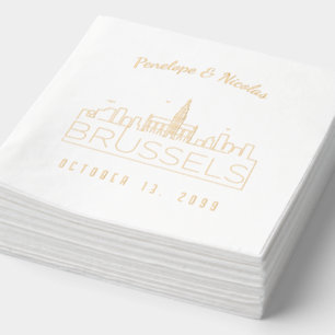 Avec Dorure Serviettes de mariage personnalisées de Bruxelles 