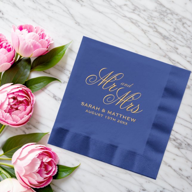 Avec Dorure Serviettes de mariage timbrées de papier d'or luxu (Insitu (Mariage))