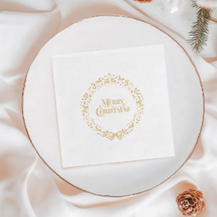 Avec Dorure Serviettes de Noël en papier d'or Joyeux Noël