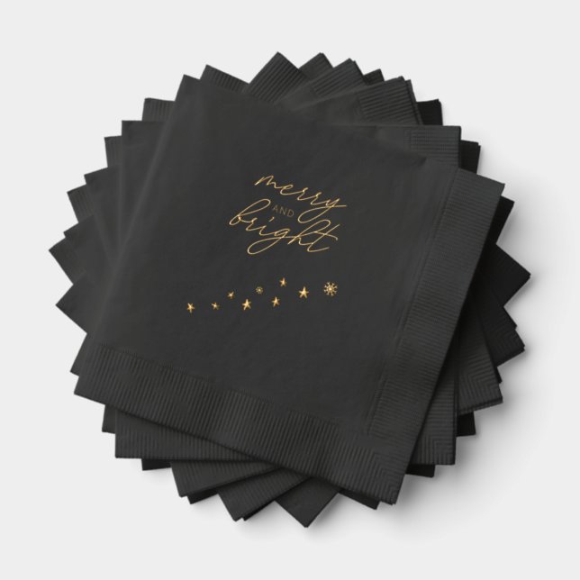 Avec Dorure Serviettes de Noël modernes estampées à la feuille (Insitu (empilé))
