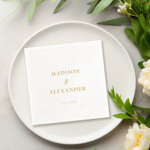 Avec Dorure Serviettes empilées Classic Minimal Mariage Gold