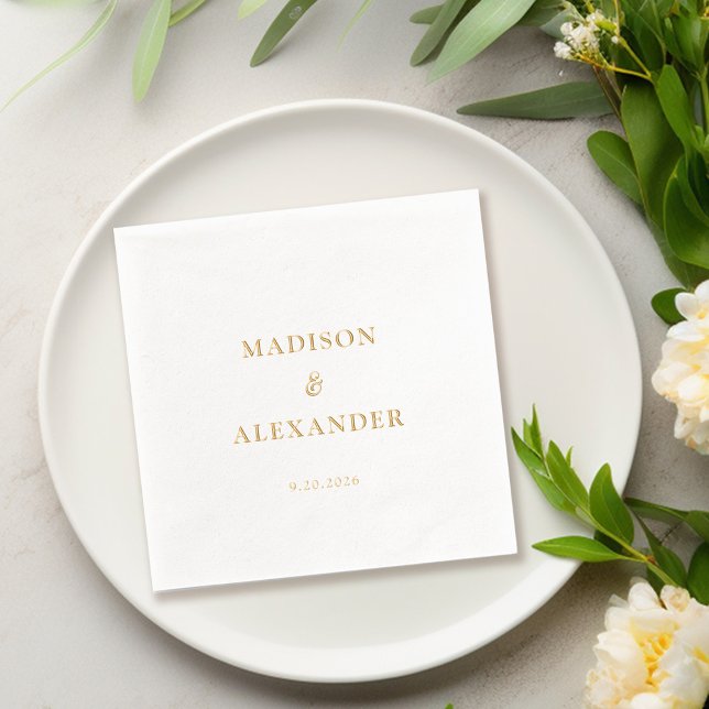 Avec Dorure Serviettes empilées Classic Minimal Mariage Gold (Créateur téléchargé)