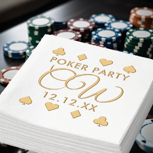 Avec Dorure Serviettes en papier métallisé pour soirée poker e