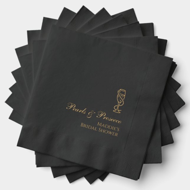 Avec Dorure Serviettes en papier timbrées à thème Perles et Pr (Insitu (empilé))