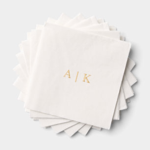 Avec Dorure Serviettes Mariage Monogramme personnalisées - Hui
