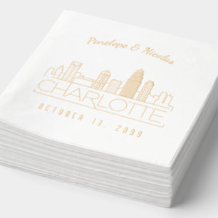Avec Dorure Serviettes Mariages Charlotte Foil Or Personnalisé