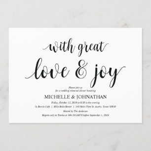 Avec grand amour, Dîner de répétition cartes d'inv
