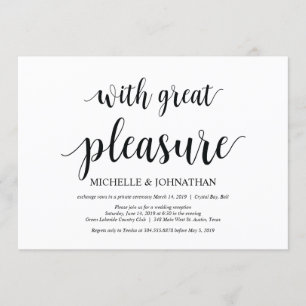 Avec grand plaisir, Mariage Elopement Invitations