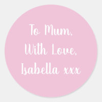 Avec l'amour à maman Pink étiquette cadeau autocol