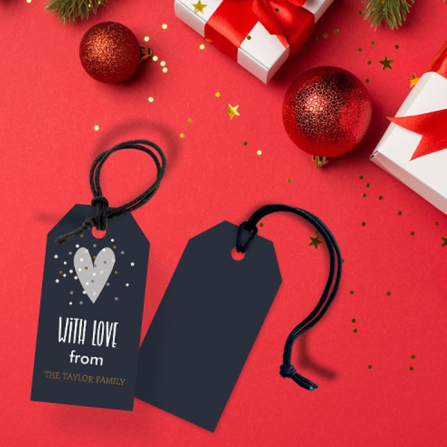 Avec l'amour de - étiquette cadeau de Noël personn (With love from - personalised Christmas gift tag)