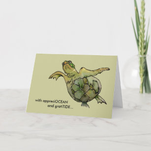 Avec le carte de remerciements bronzage de tortue