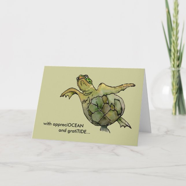 Avec le carte de remerciements bronzage de tortue (Devant)
