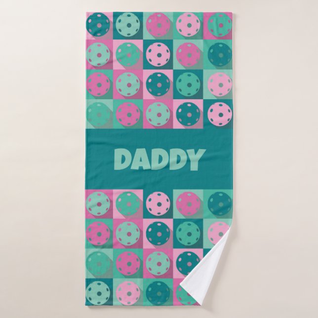 Avec le texte Awesome pickleball rose 💗 et minusc (Serviette de bain)