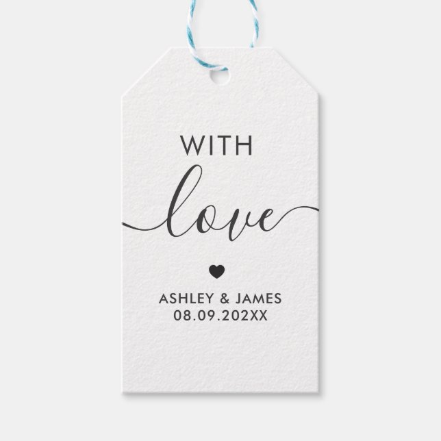 Avec les étiquettes d'amour, étiquette cadeau Mari (Devant)