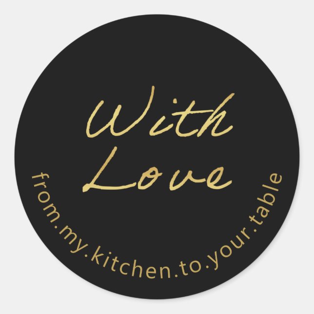 Avec l'or Étiquette de Love Baker sur le noir (Devant)