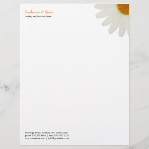 Avec Motif En-tête de lettre de marguerite blanche
