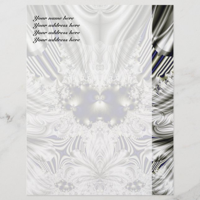 Avec Motif En-tête de lettre Fleur Noire (Devant)