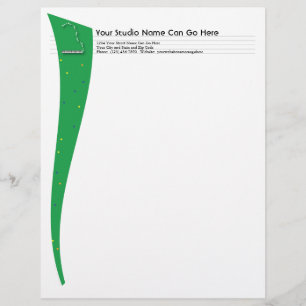 Avec Motif En-tête de lettre vert de piano à queue