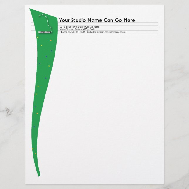 Avec Motif En-tête de lettre vert de piano à queue (Devant)