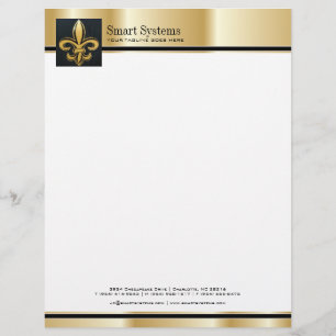 Avec Motif Or professionnel et en-tête de lettre noir