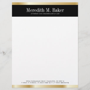 Avec Motif Or professionnel et en-tête de lettre noir