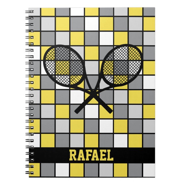Avec nom vérifié 🎾 carnet de raquettes de tennis (Devant)