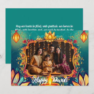 Avec photo et texte personnalisé Carte Diya Dreams