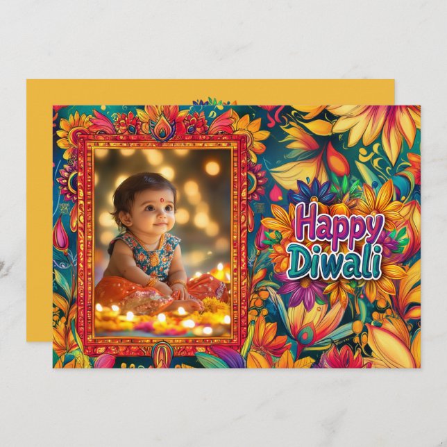 Avec Photo Happy Diwali (Devant / Derrière)
