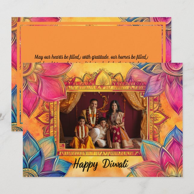 Avec Photo Happy Diwali (Devant / Derrière)