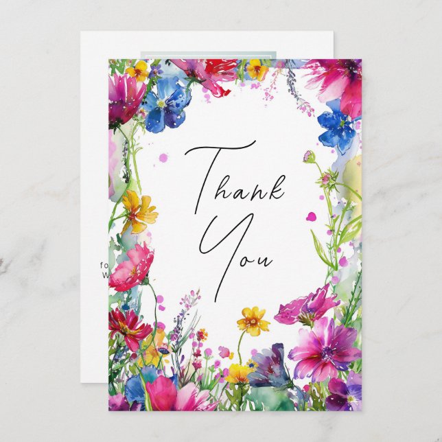 Avec photo Merci Meadow Blooms Collection (Devant / Derrière)