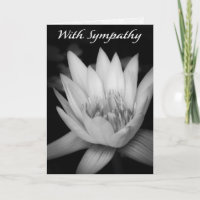 “Avec sympathie” Carte de vœux pliée nénuphar C