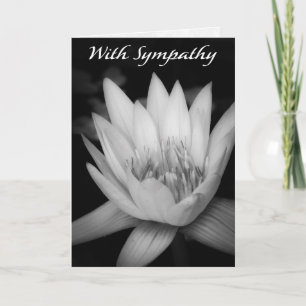 “Avec sympathie” Carte de vœux pliée nénuphar C