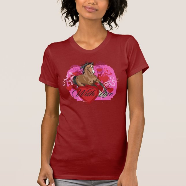 Avec T-shirt de dames d'amour le petit (Devant)