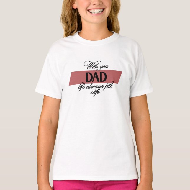 Avec toi papa | T-shirt de base de la fille (Devant)