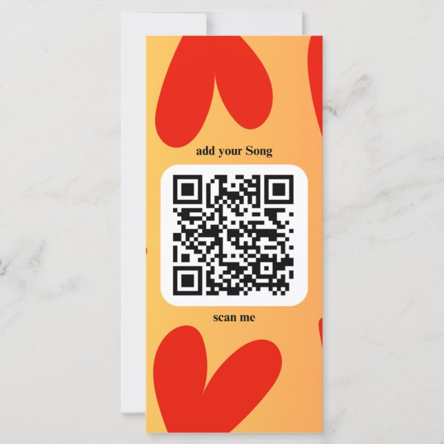 Avec une chanson personnelle par code QR (Devant)