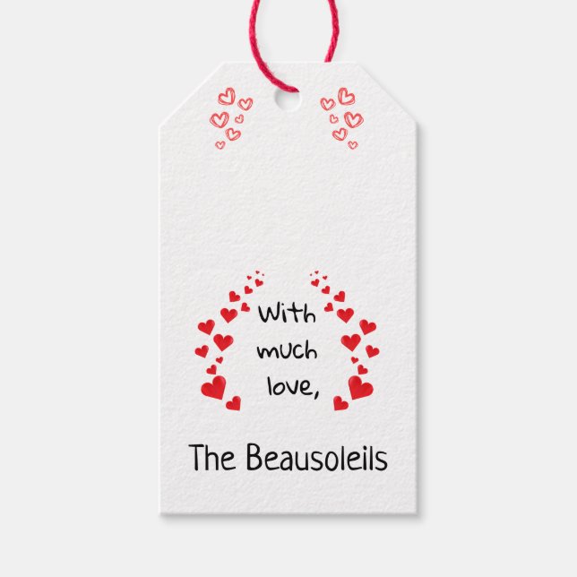 Avec une étiquette de cadeau beaucoup d'amour (peu (Devant)