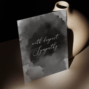 Avec une profonde sympathie. Script noir aquarelle