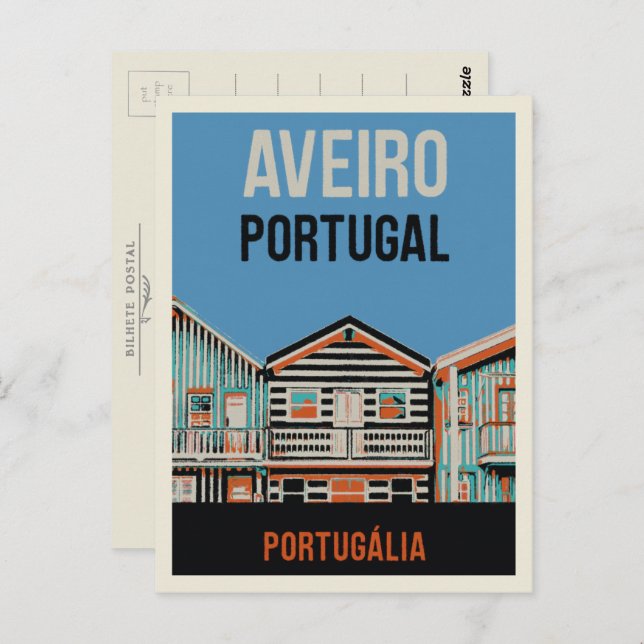 Aveiro Portugalia illustration Portugal Carte post (Devant / Derrière)