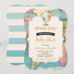 Aventure Attend Baby shower Invitation Carte Douch