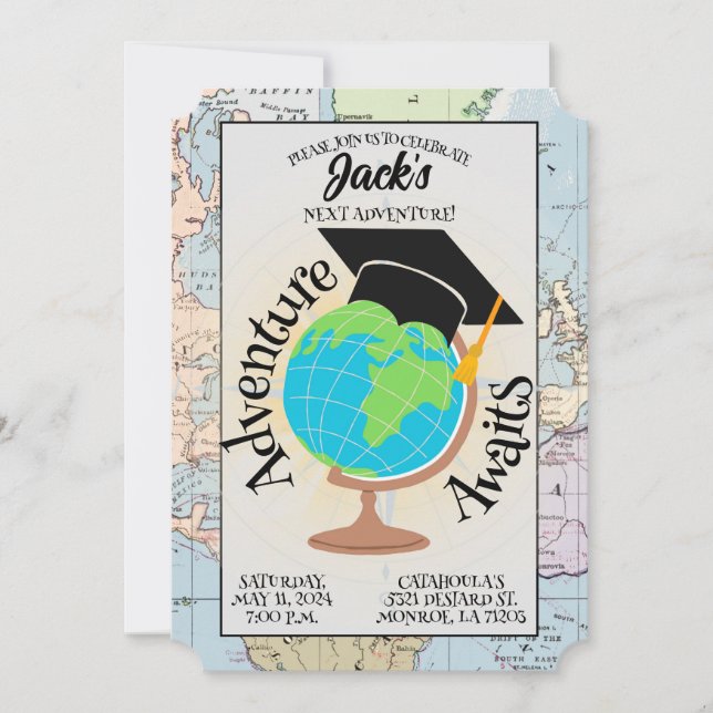 Aventure Attend Graduation Party Invitation (Devant)