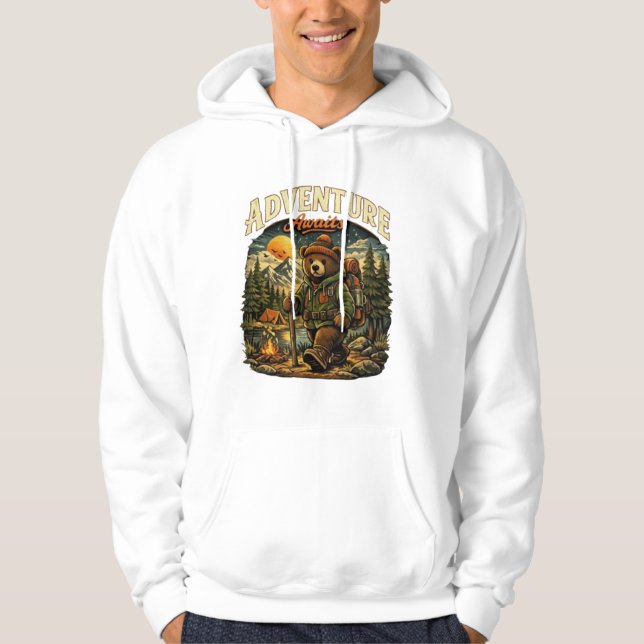 Aventure Attend Pullover Vintage Ours Randonnée Bl (Devant)