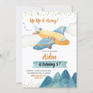 Aventure Avion Boy Anniversaire Fête Invitation