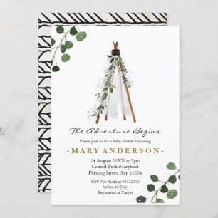 Aventure BohoTeepee baby shower invitation
