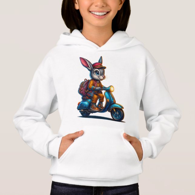 Aventure Bunny Enfant à capuche – Trottinette fant (Devant)